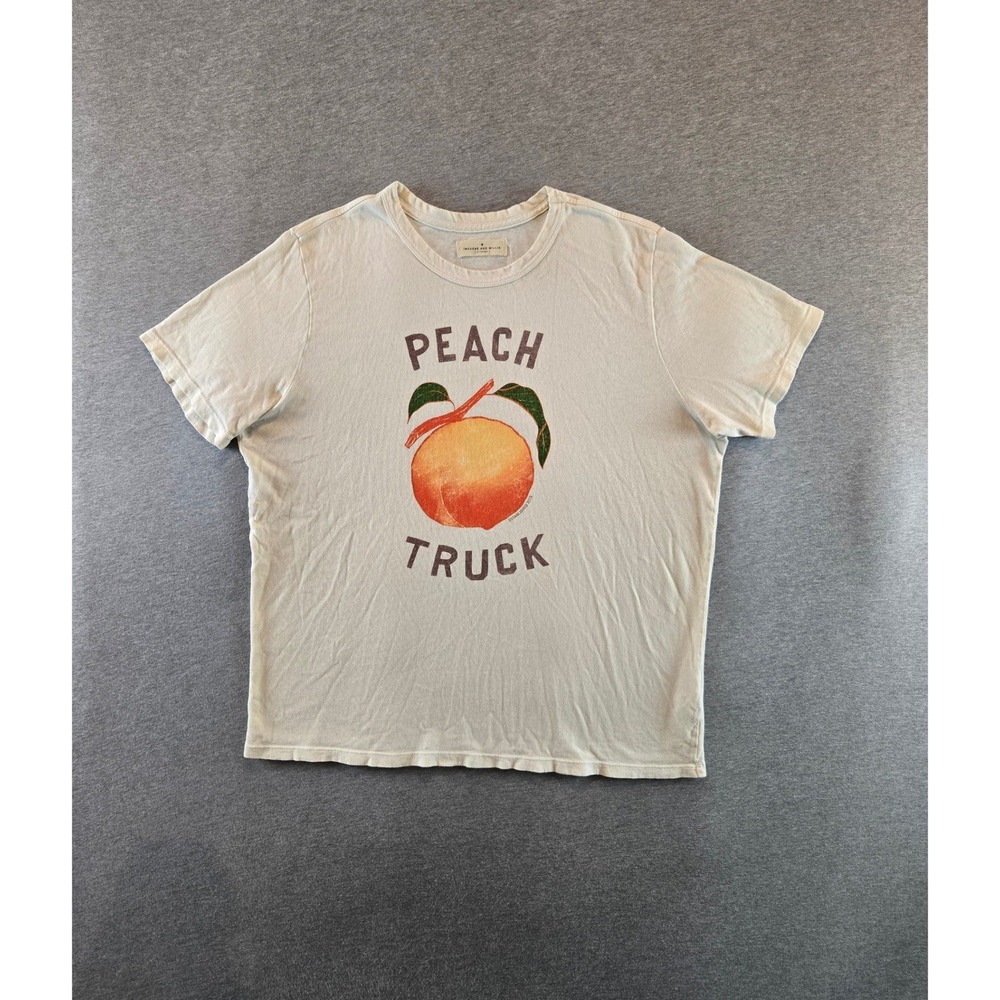 Imogene and Willie T-Shirt Mens XL Cream Peach Truck Made in USA Cotton